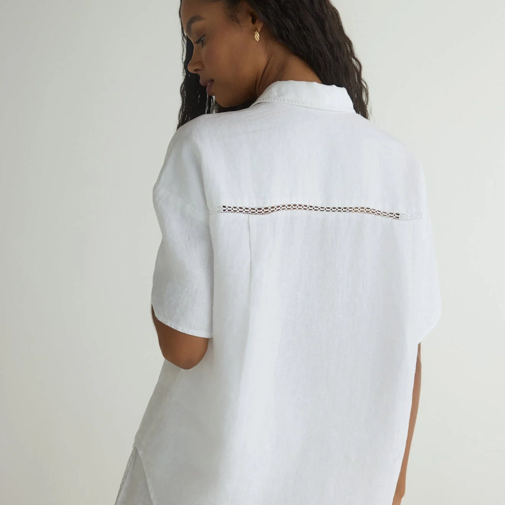 Bella Dahl Lace Trim Button Down