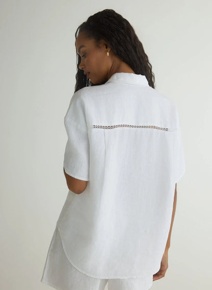 Bella Dahl Lace Trim Button Down