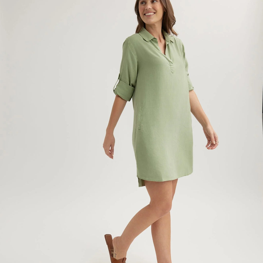 Bella Dahl Long Sleeve A-Line Shirt Dress