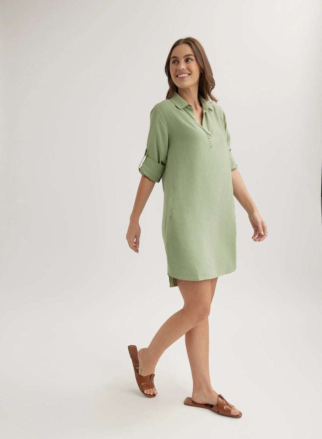 Bella Dahl Long Sleeve A-Line Shirt Dress