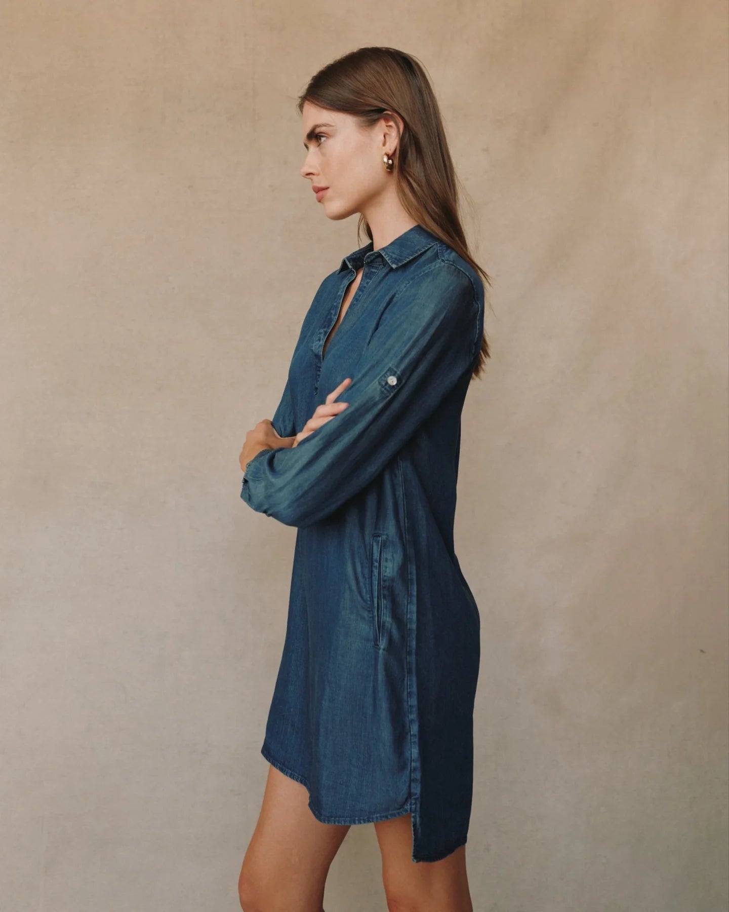 Bella Dahl Long Sleeve A Line Shirt Dress