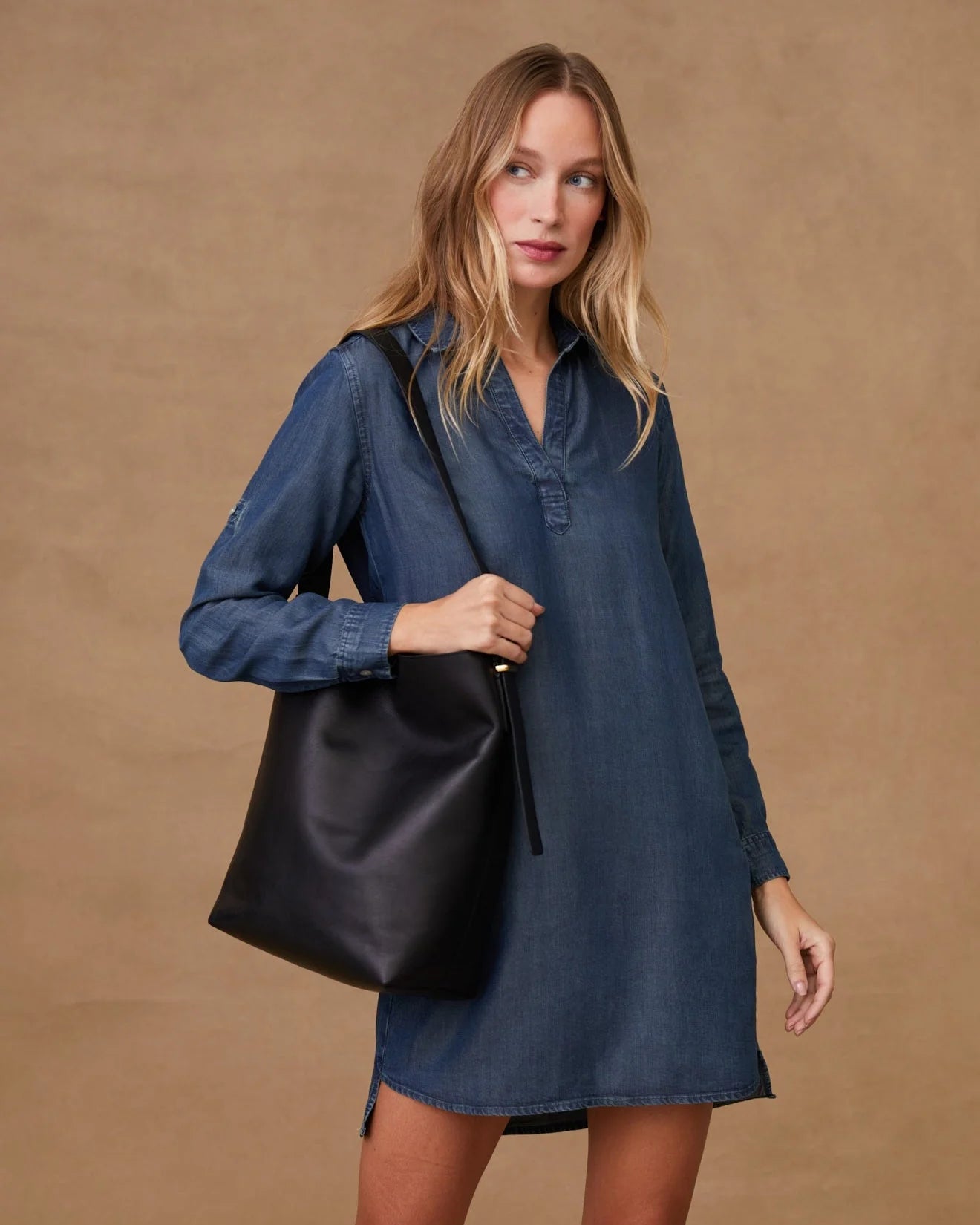 Bella Dahl Long Sleeve A Line Shirt Dress