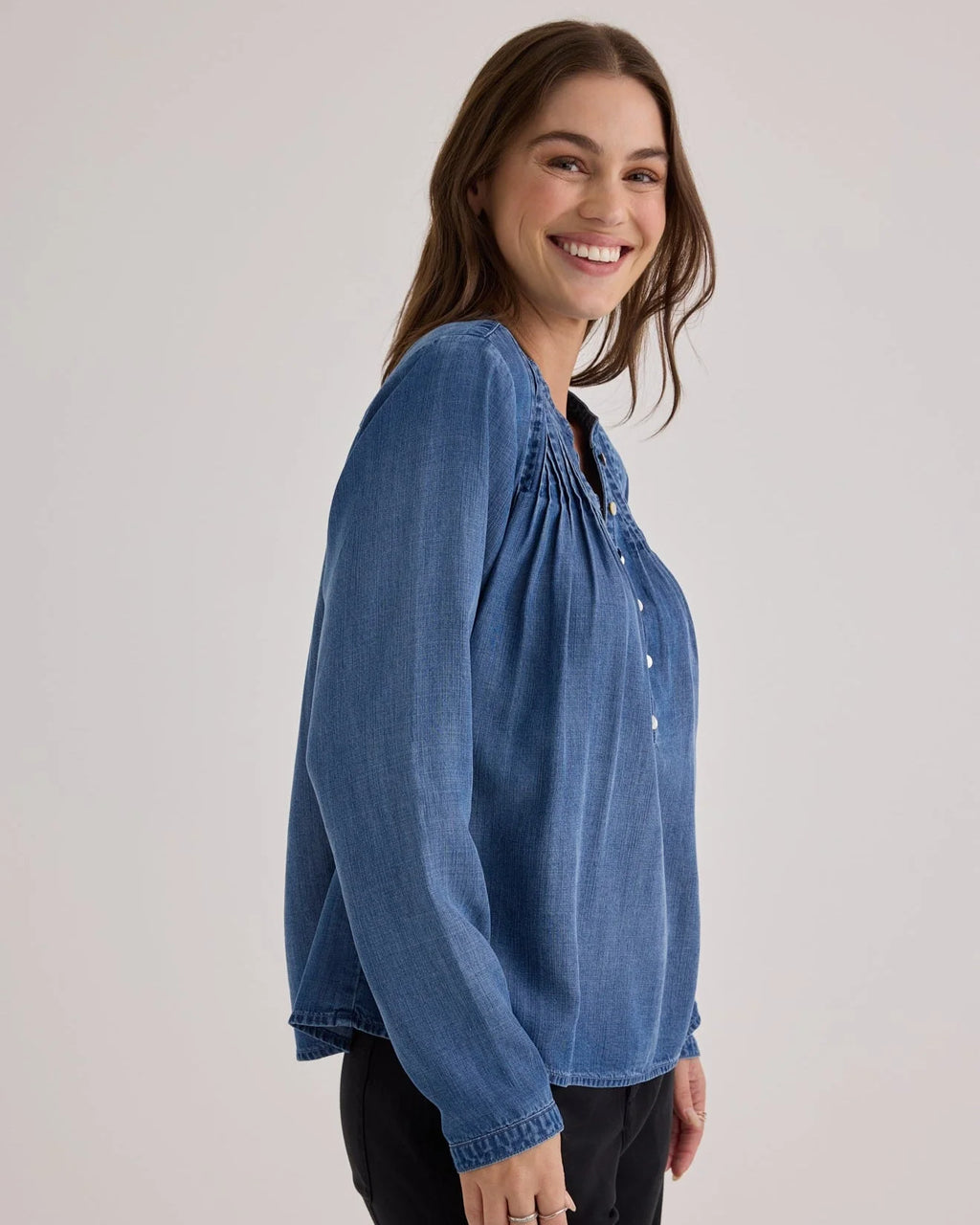 Bella Dahl Long Sleeve Pintuck Pullover