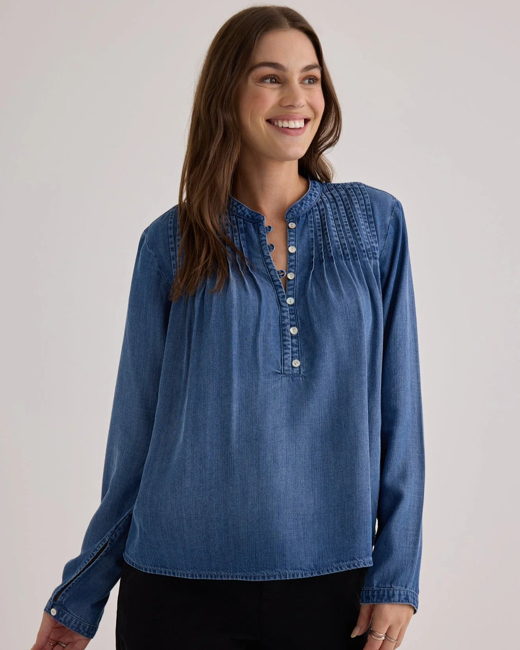 Bella Dahl Long Sleeve Pintuck Pullover