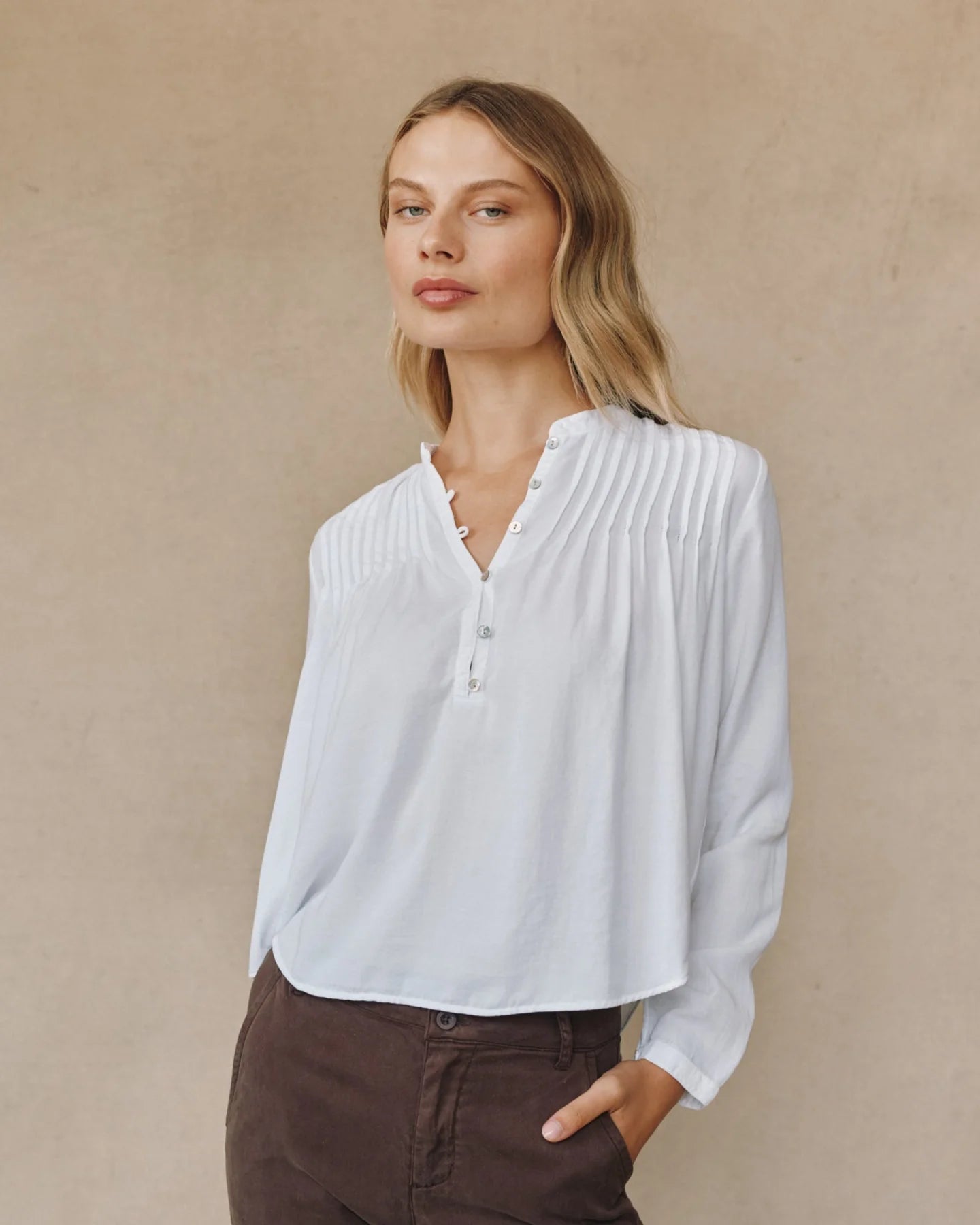 Bella Dahl Long Sleeve Pintuck Pullover