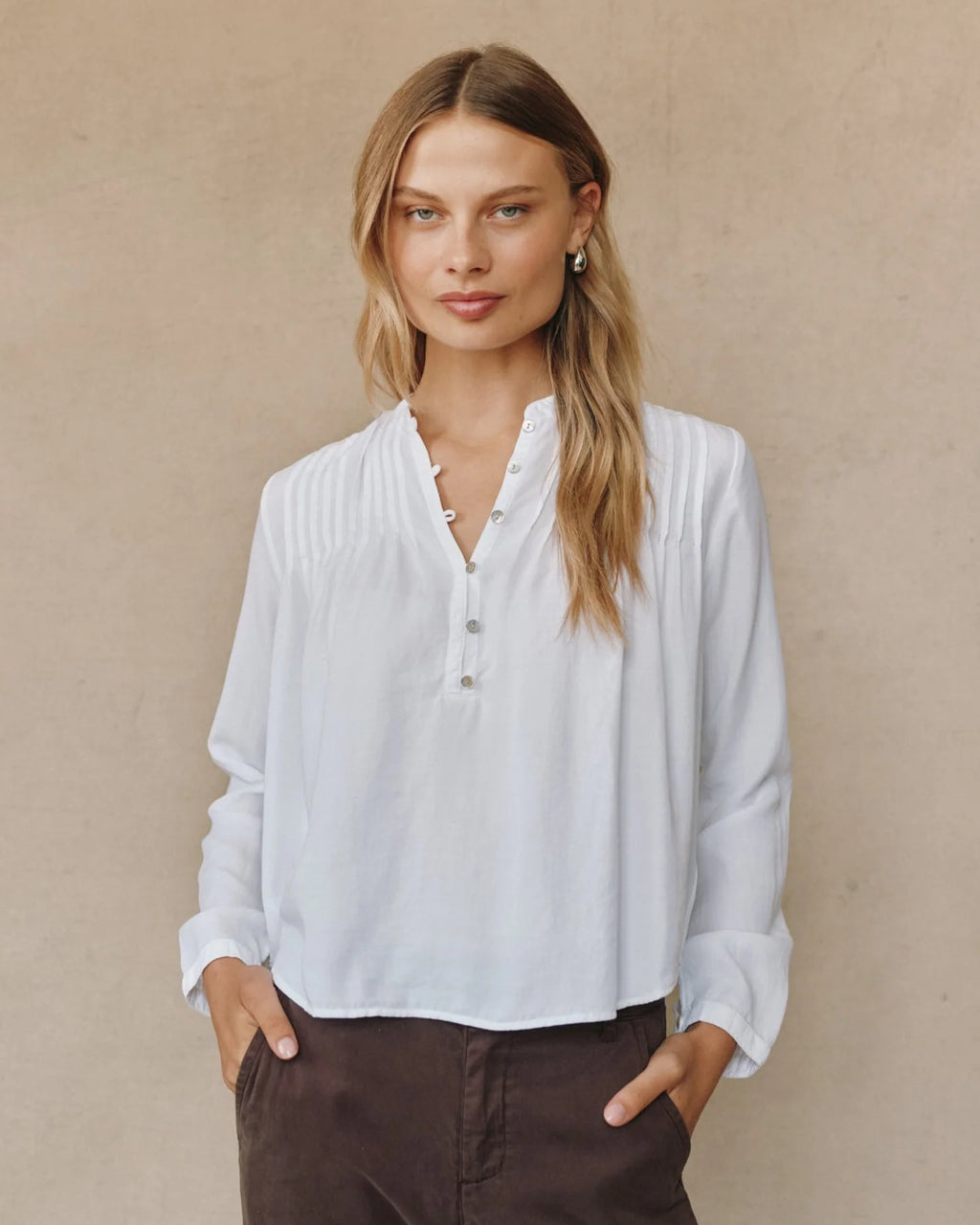 Bella Dahl Long Sleeve Pintuck Pullover