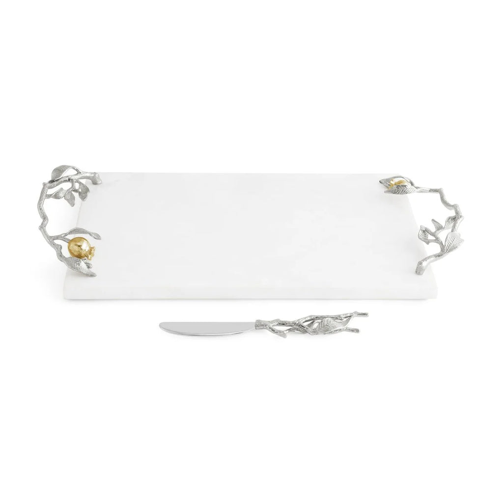 Michael Aram Pomegranate Silver & Gold Cheese Board & Spreader