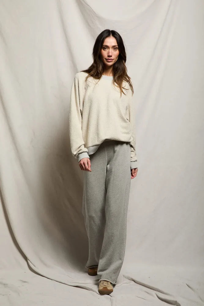 Perfect White Tee Ziggy Reverse Fleece Oversized Crew Neck Sweatshirt