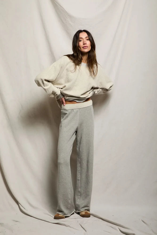 Perfect White Tee Ziggy Reverse Fleece Oversized Crew Neck Sweatshirt