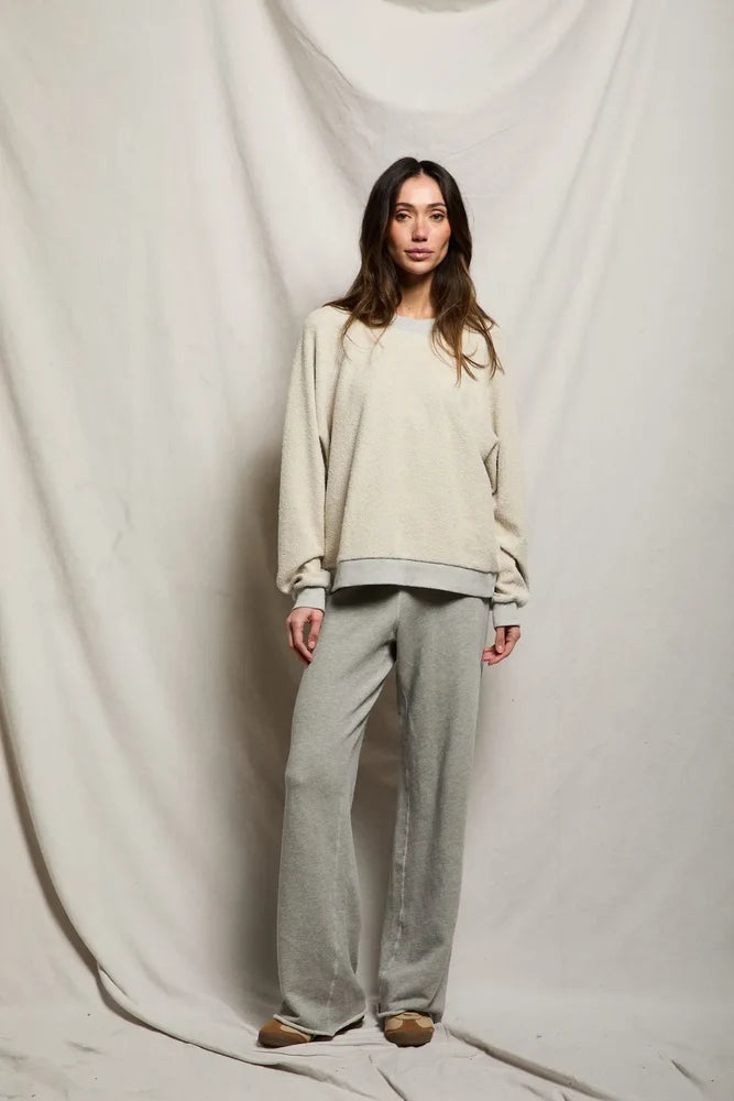 Perfect White Tee Ziggy Reverse Fleece Oversized Crew Neck Sweatshirt