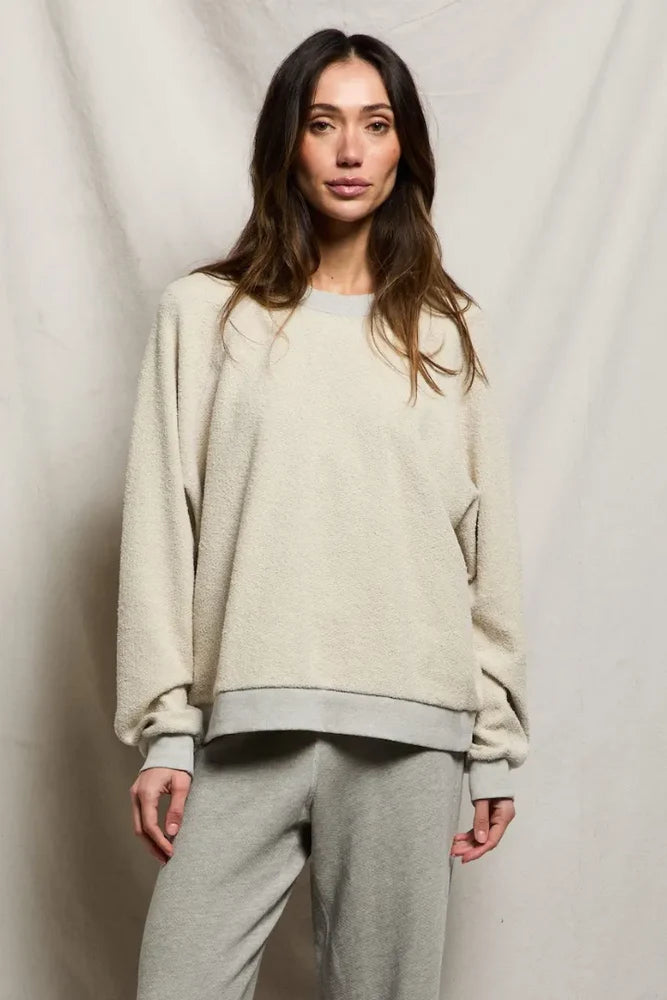 Perfect White Tee Ziggy Reverse Fleece Oversized Crew Neck Sweatshirt