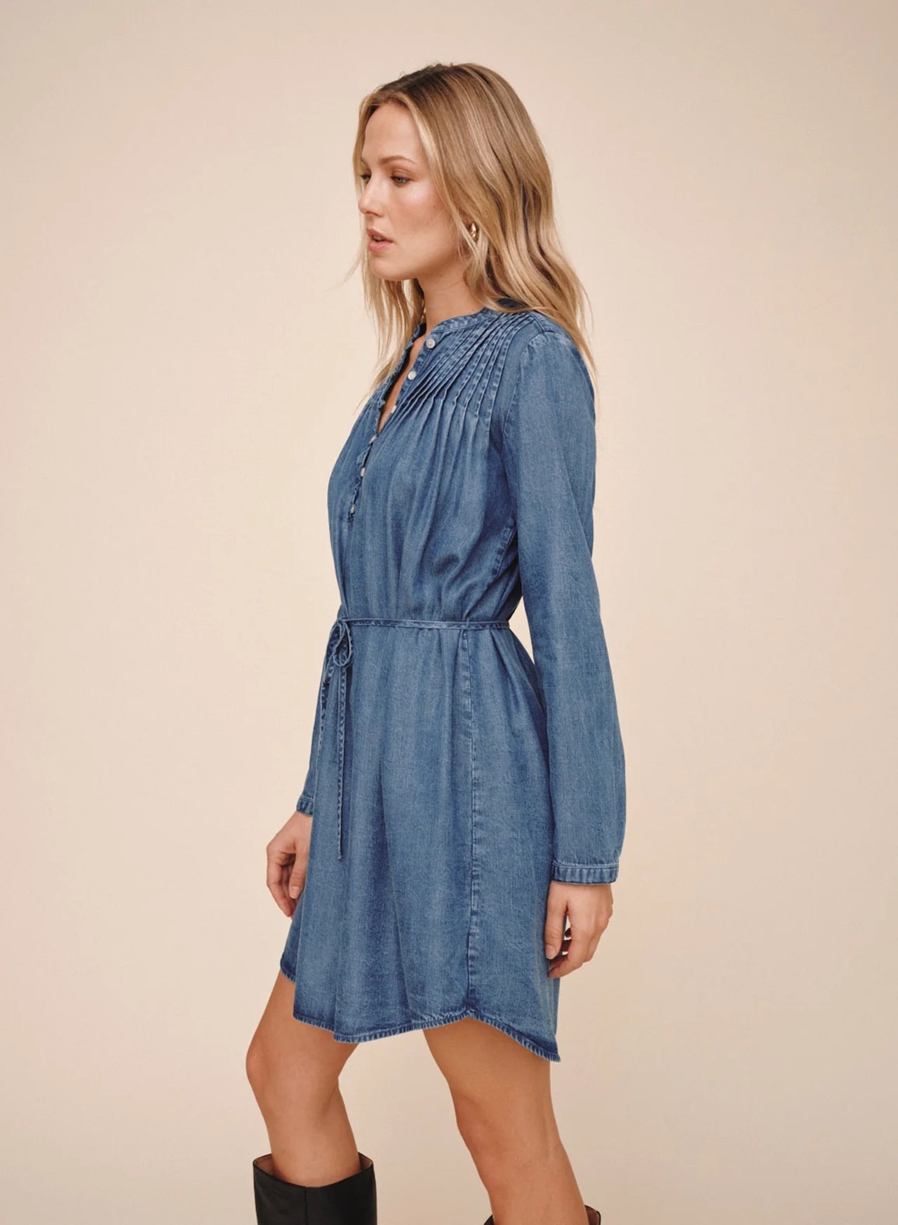 Bella Dahl Pintuck Shirt Tail Dress