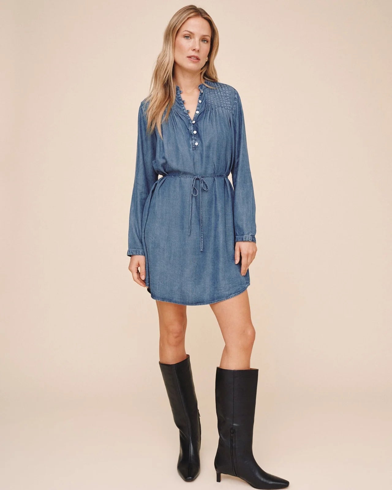 Bella Dahl Pintuck Shirt Tail Dress