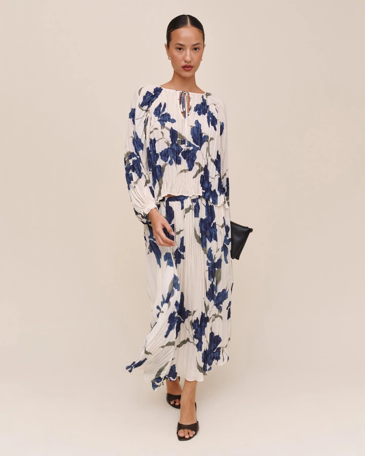 Bella Dahl Pleated Tie Front Top