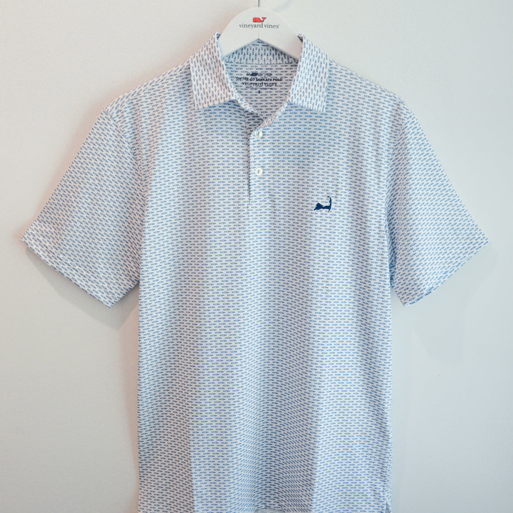 Vineyard Vines Cape Cod Fish Print Sankaty Performance Polo