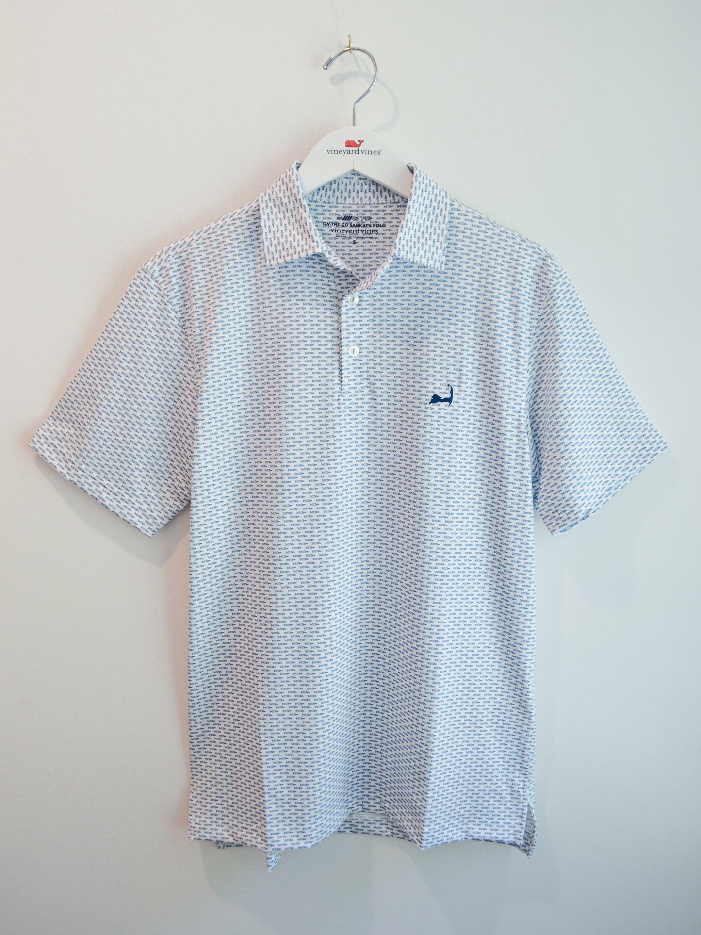 Vineyard Vines Cape Cod Fish Print Sankaty Performance Polo