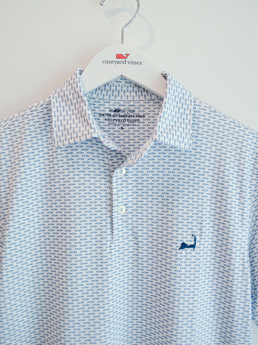 Vineyard Vines Cape Cod Fish Print Sankaty Performance Polo