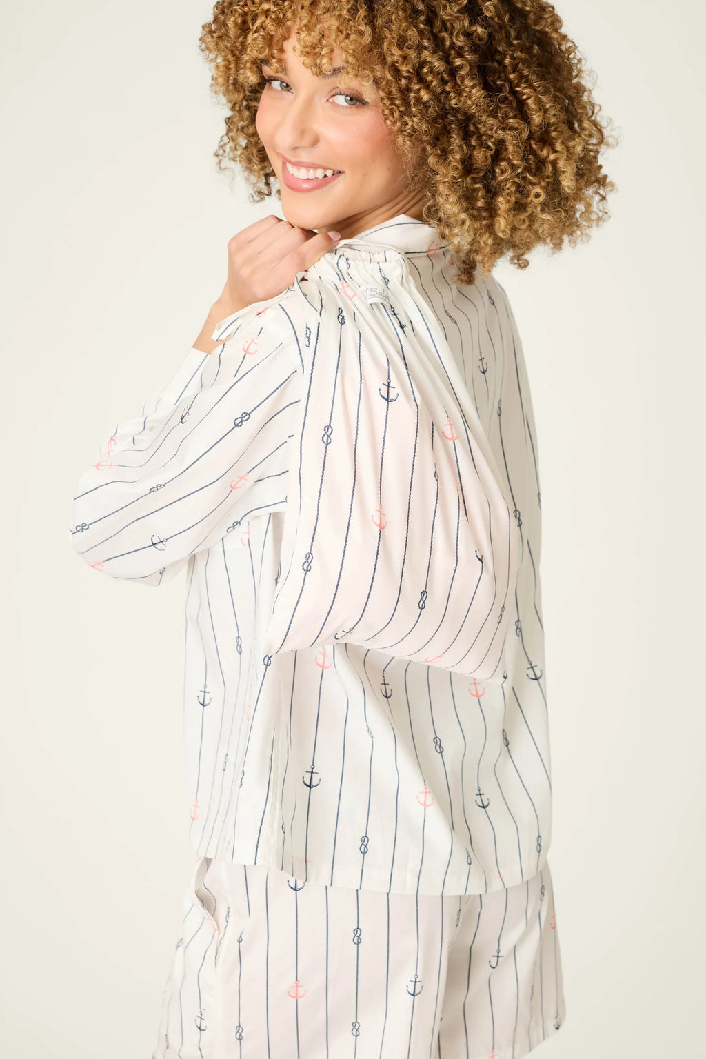 P.J. Salvage Afterparty Poplin Sail Away Short PJ Set