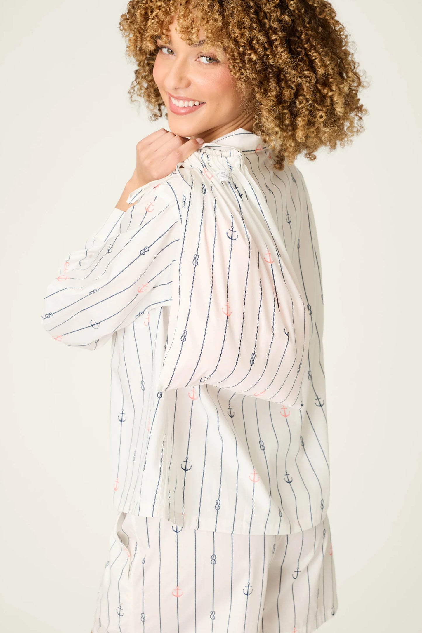 P.J. Salvage Afterparty Poplin Sail Away Short PJ Set