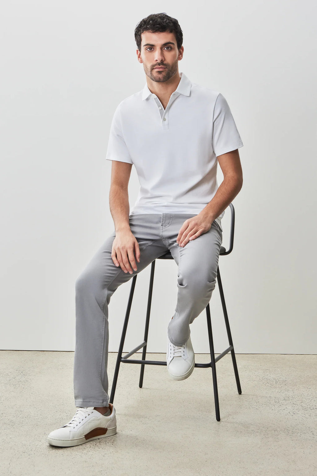 Robert Barakett Georgia Short Sleeve Herringbone Polo