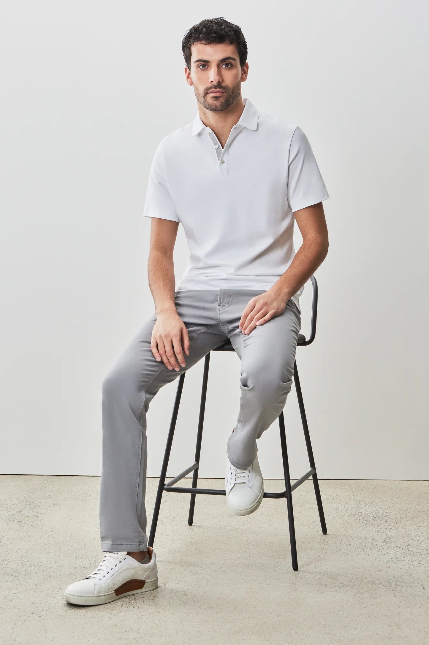 Robert Barakett Georgia Short Sleeve Herringbone Polo