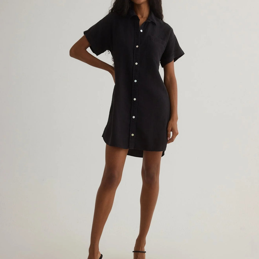 Bella Dahl Roll Sleeve Pocket Shirt Dress