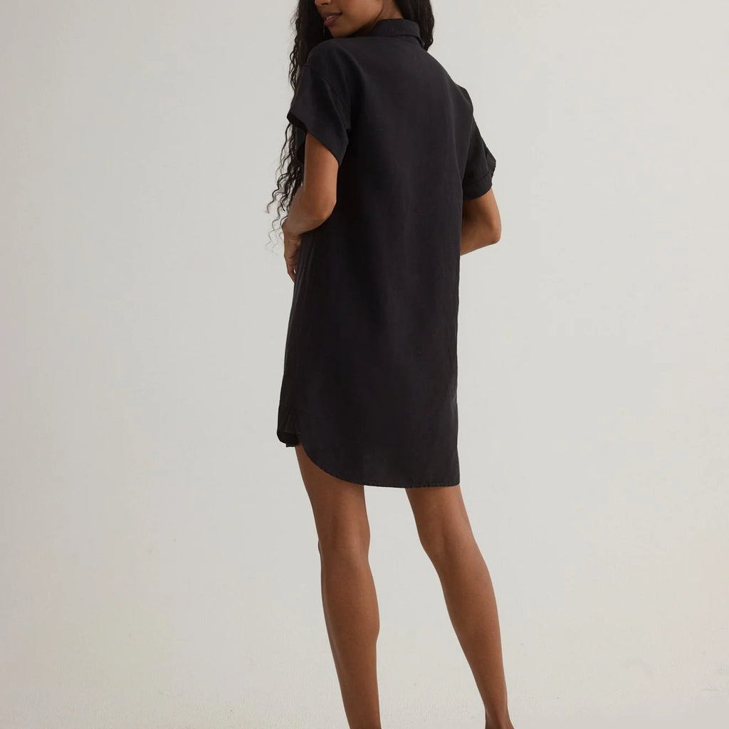 Bella Dahl Roll Sleeve Pocket Shirt Dress