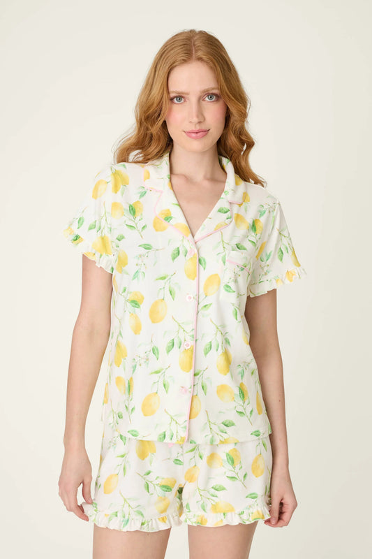 P.J. Salvage La Dolce Spritz Lemon Zest Short Sleeve Top