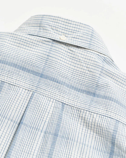 Billy Reid Short Sleeve Line Plaid Tuscumbia Shirt Button Down