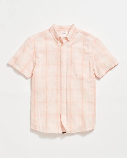 Billy Reid Short Sleeve Line Plaid Tuscumbia Shirt Button Down