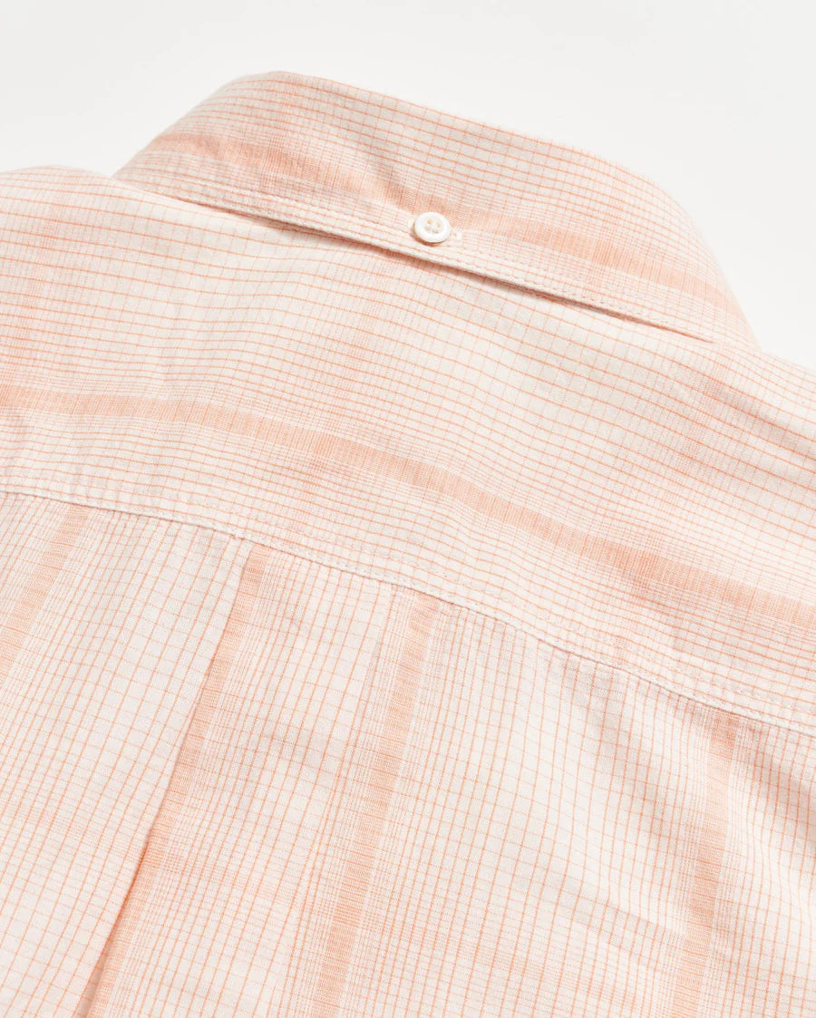 Billy Reid Short Sleeve Line Plaid Tuscumbia Shirt Button Down