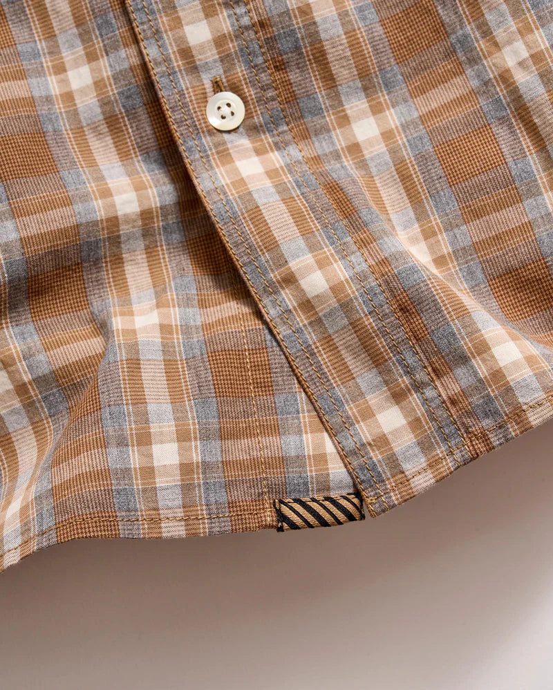 Billy Reid Short Sleeve Melange Plaid Tuscumbia Shirt Button Down