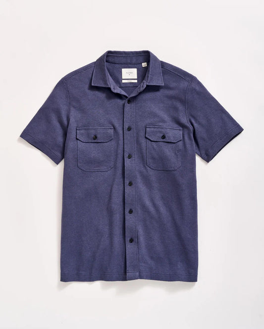Billy Reid Short Sleeve Hemp Cotton Knit Shirt
