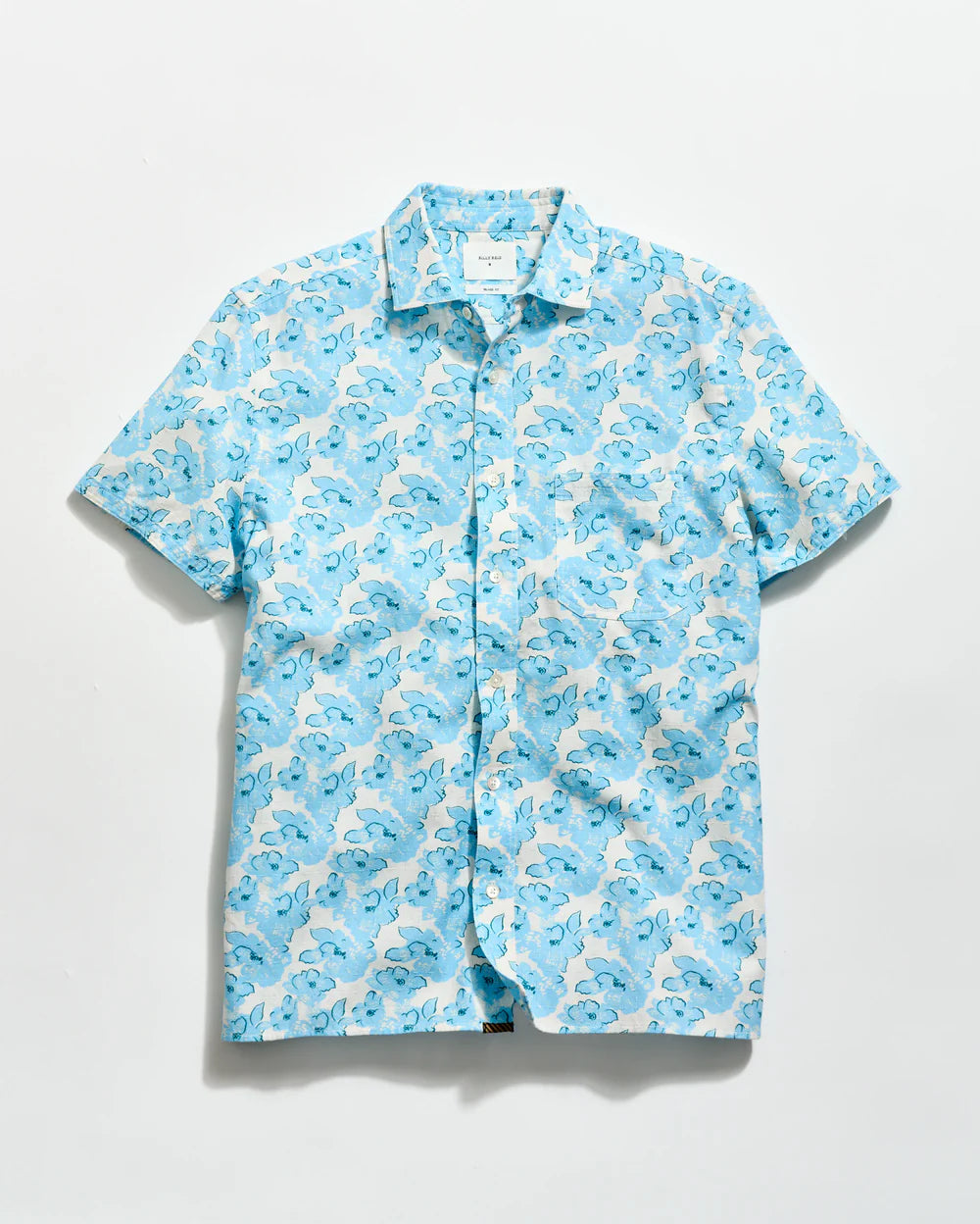 Billy Reid Short Sleeve Textured Painted Floral Treme Shirt