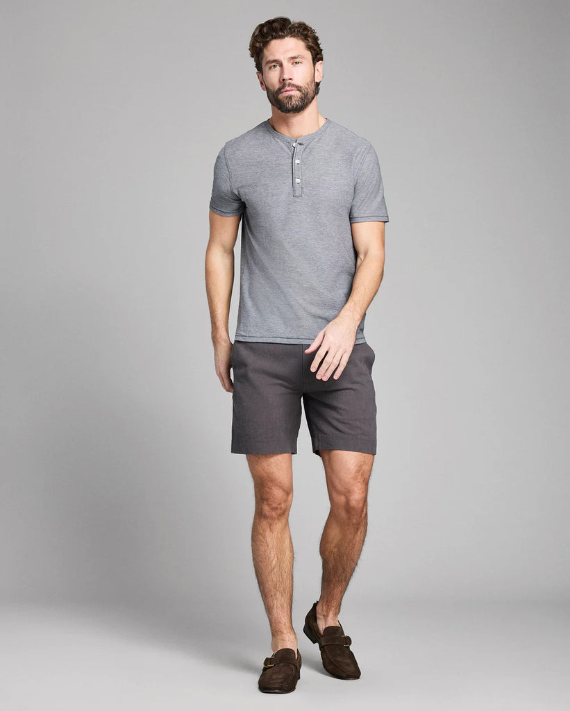 Billy Reid Short Sleeve Birdseye Henley