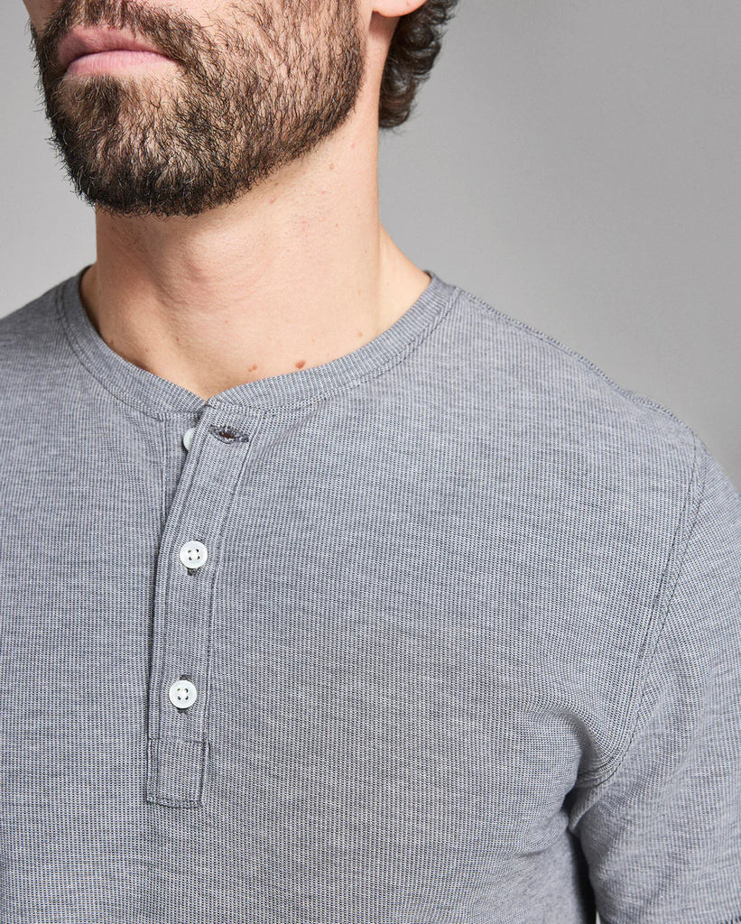 Billy Reid Short Sleeve Birdseye Henley
