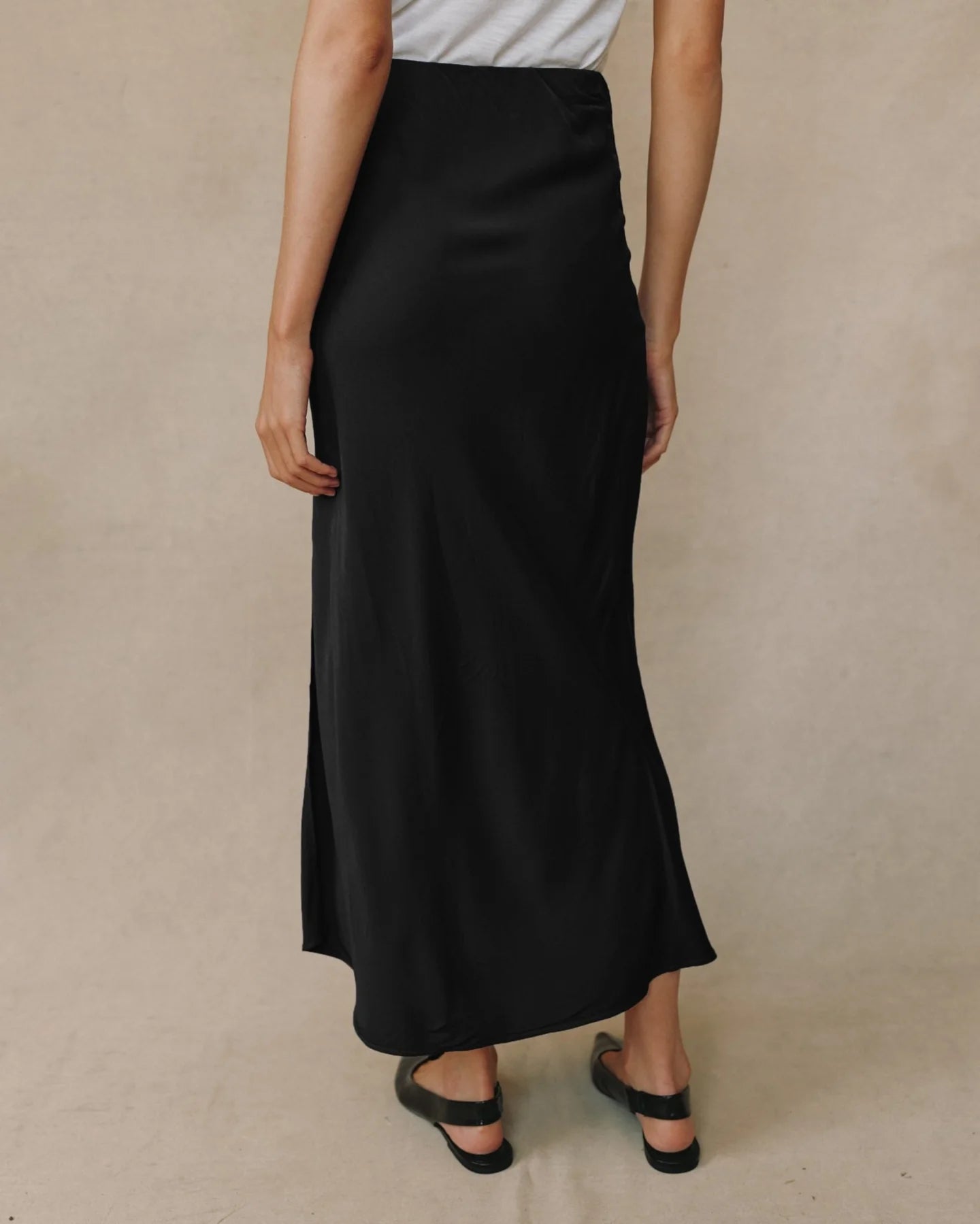 Bella Dahl Satin Side Slit Bias Maxi Skirt