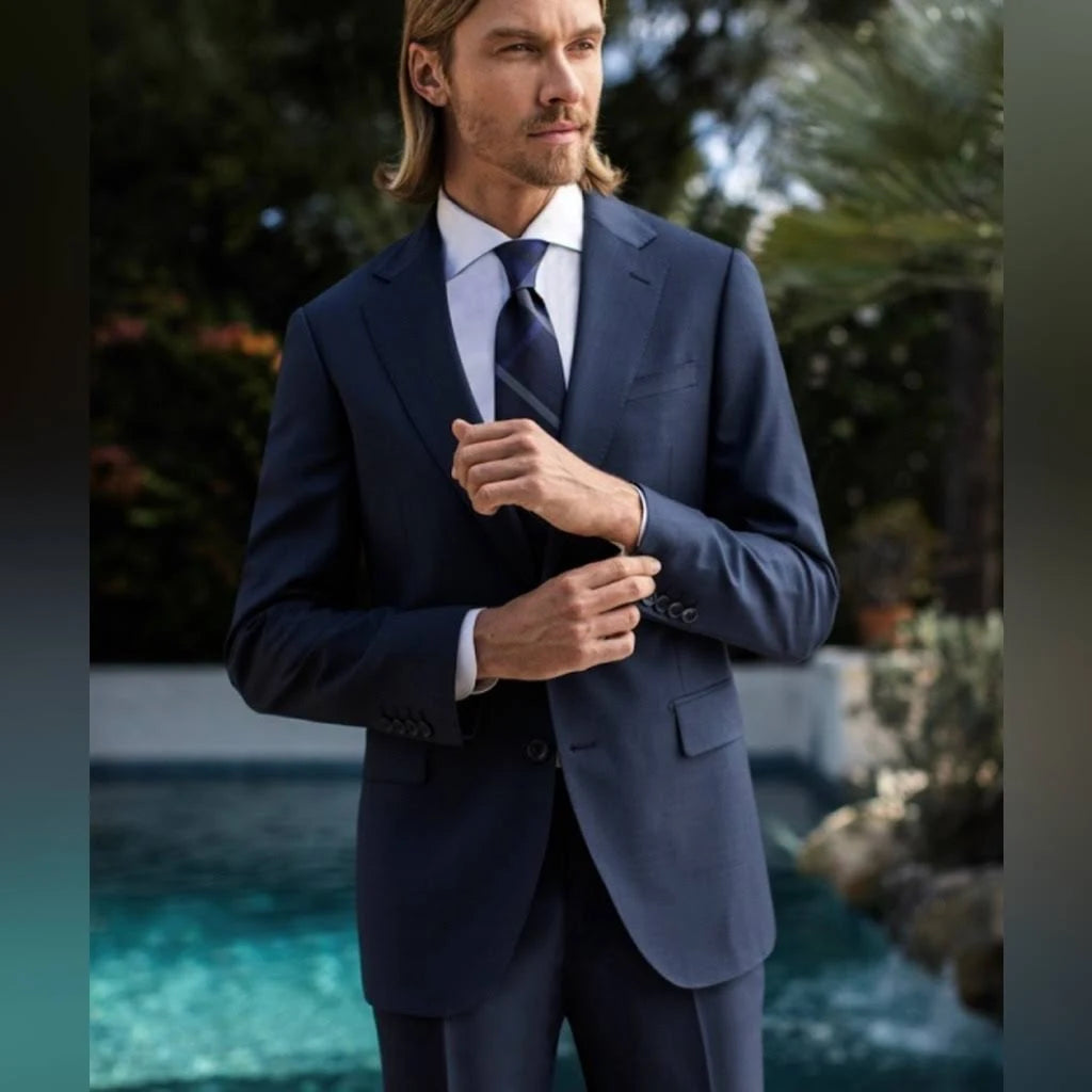 Baroni Prive Semi-Slim Fit Suit American Blue Suit
