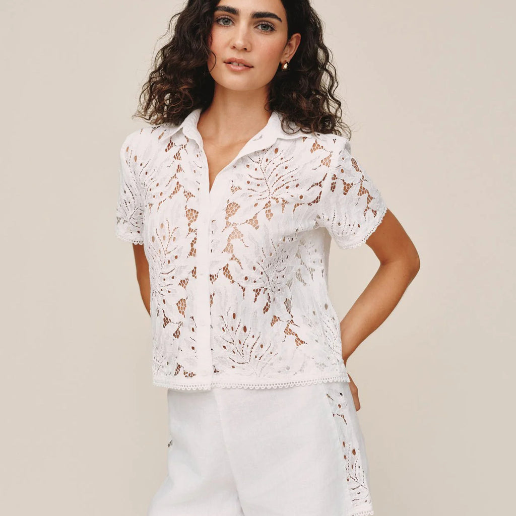Bella Dahl Short Sleeve Contrast Button Down