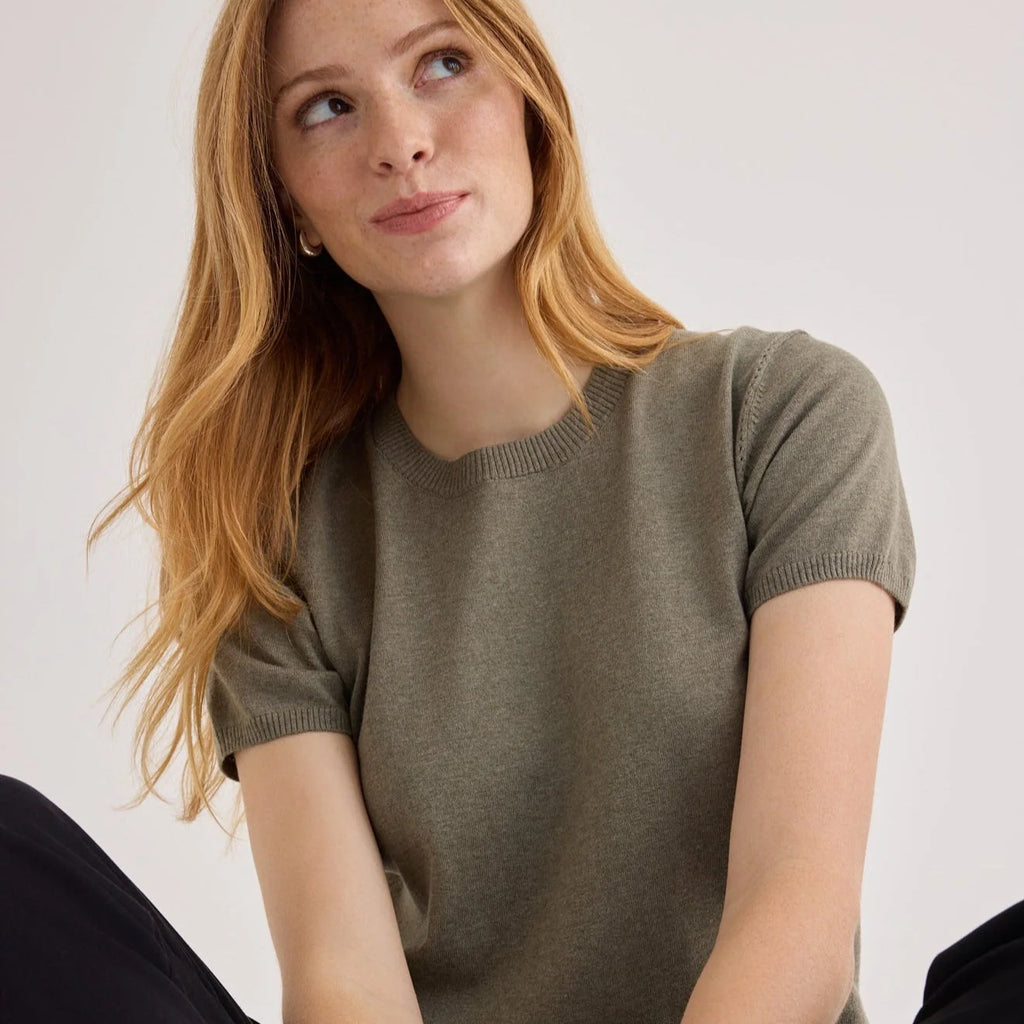 Bella Dahl Short Sleeve Crew Neck Knit Top