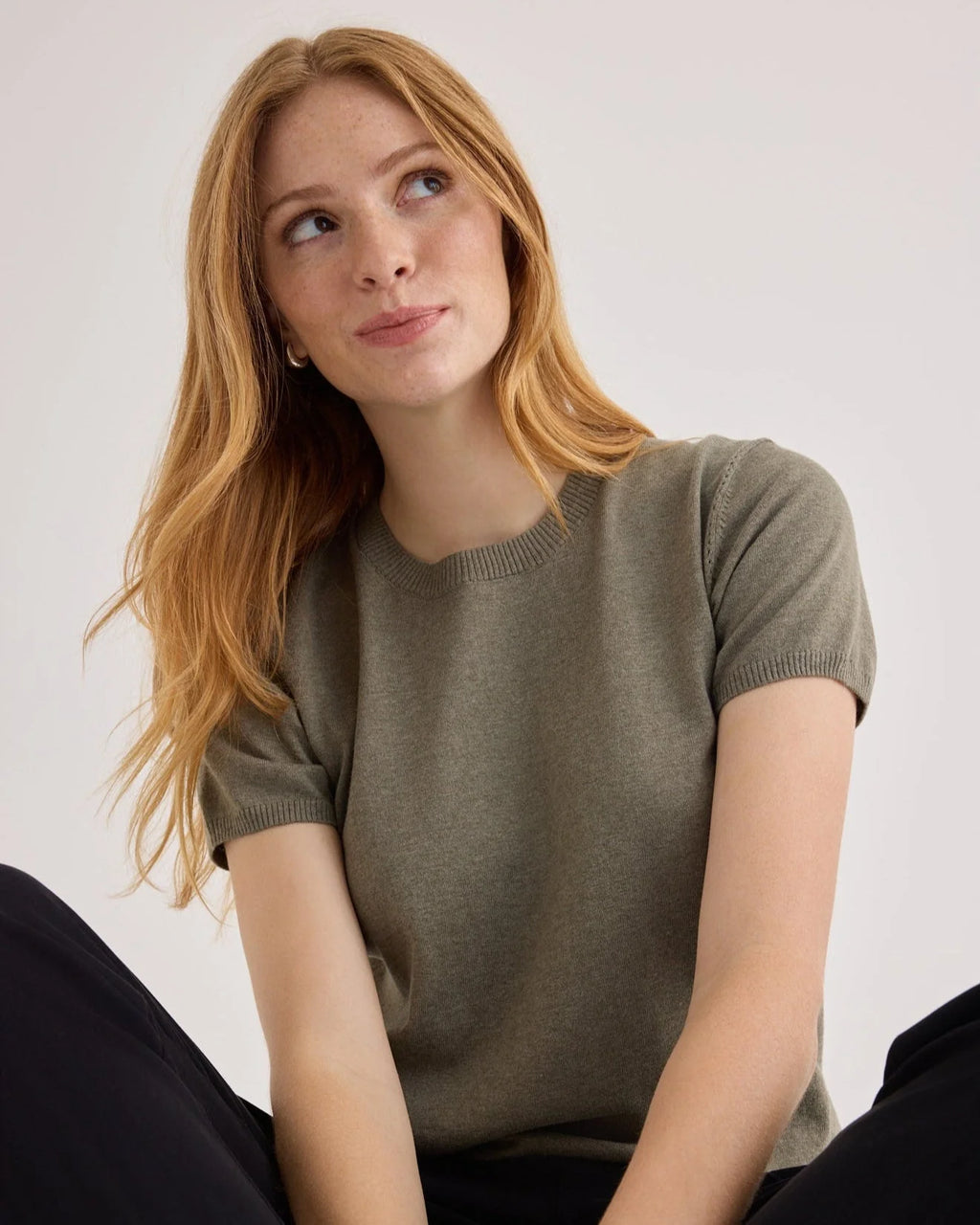 Bella Dahl Short Sleeve Crew Neck Knit Top