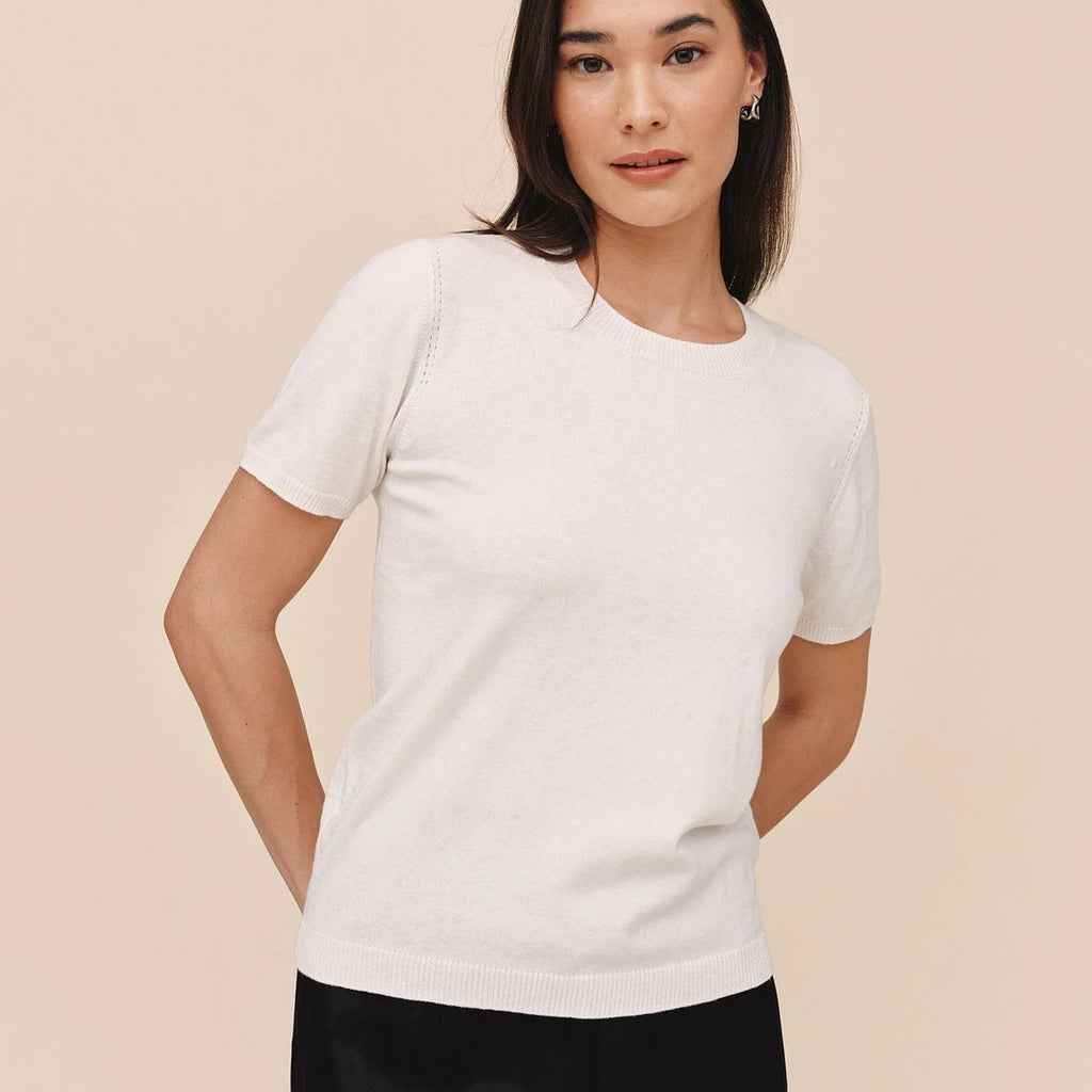 Bella Dahl Short Sleeve Crew Neck Knit Top
