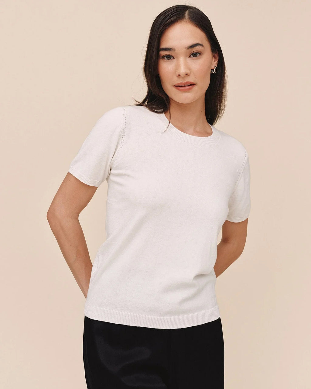 Bella Dahl Short Sleeve Crew Neck Knit Top