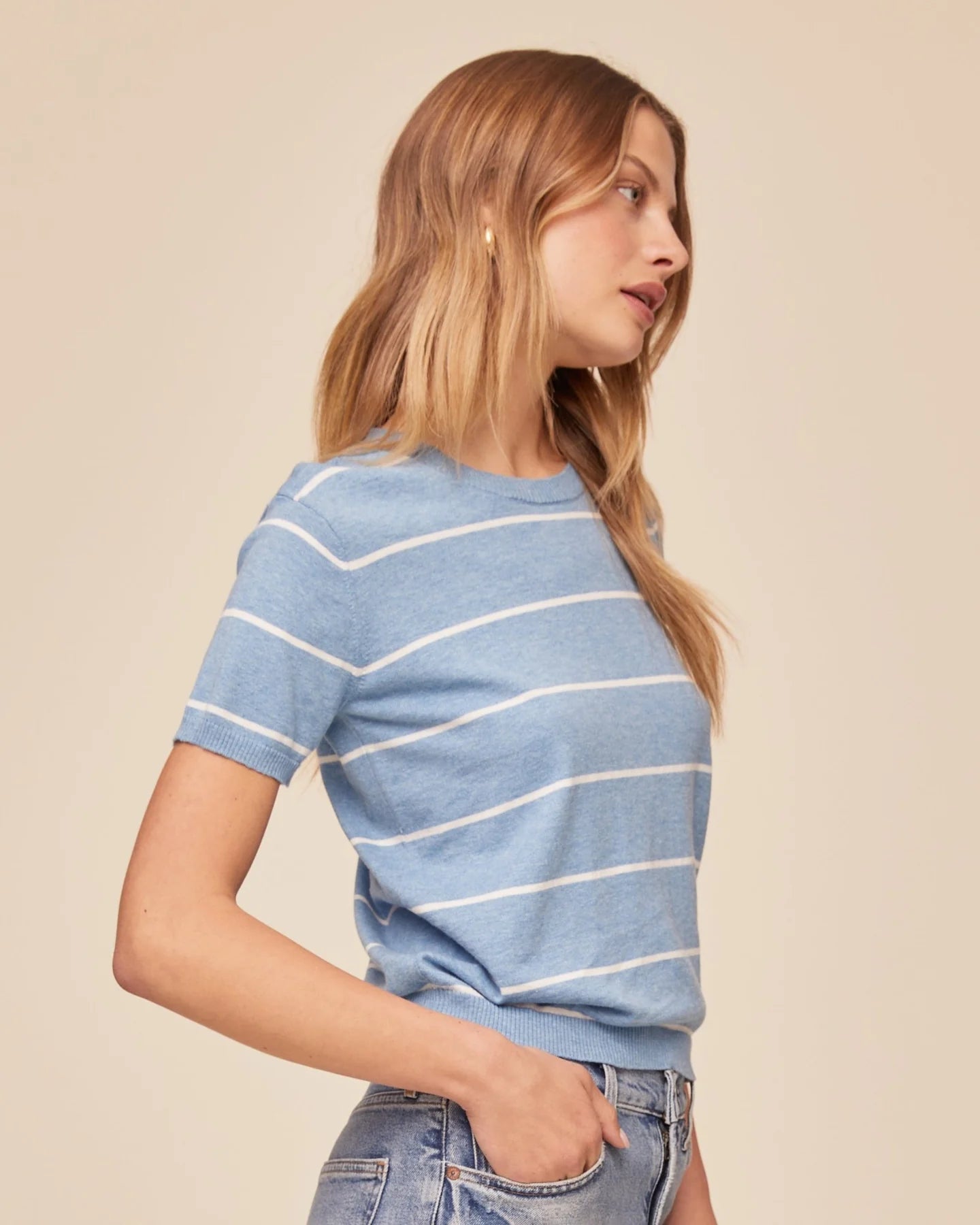 Bella Dahl Short Sleeve Crew Neck Knit Top