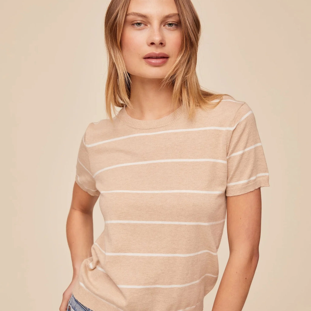 Bella Dahl Short Sleeve Crew Neck Knit Top