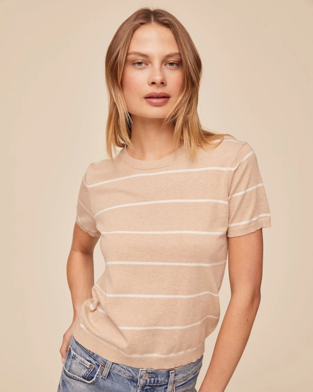 Bella Dahl Short Sleeve Crew Neck Knit Top