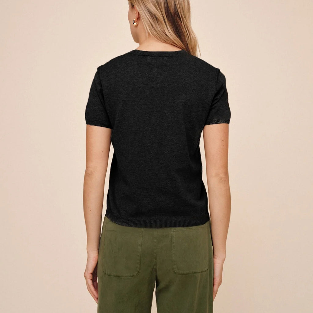 Bella Dahl Short Sleeve Crew Neck Knit Top