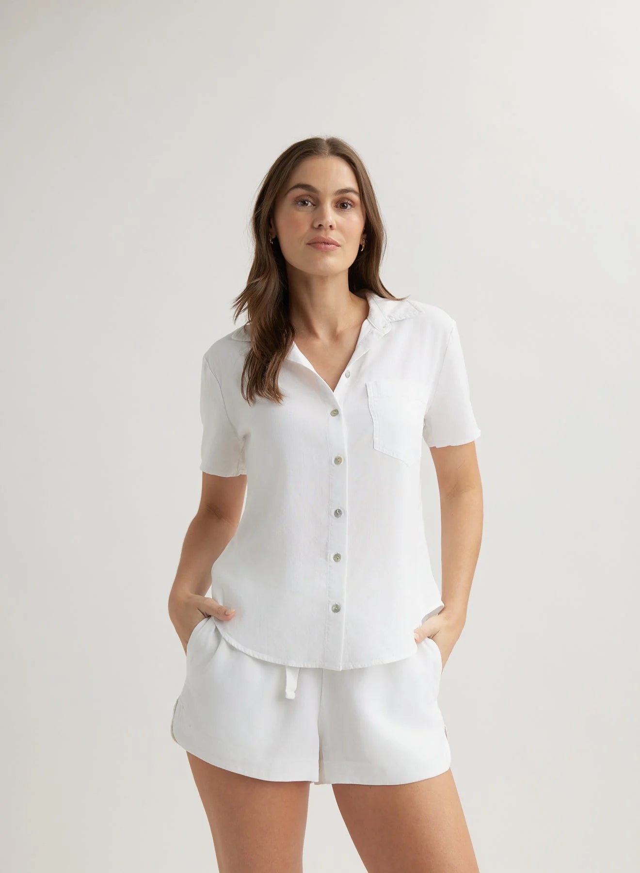 Bella Dahl Short Sleeve Pocket Button Down