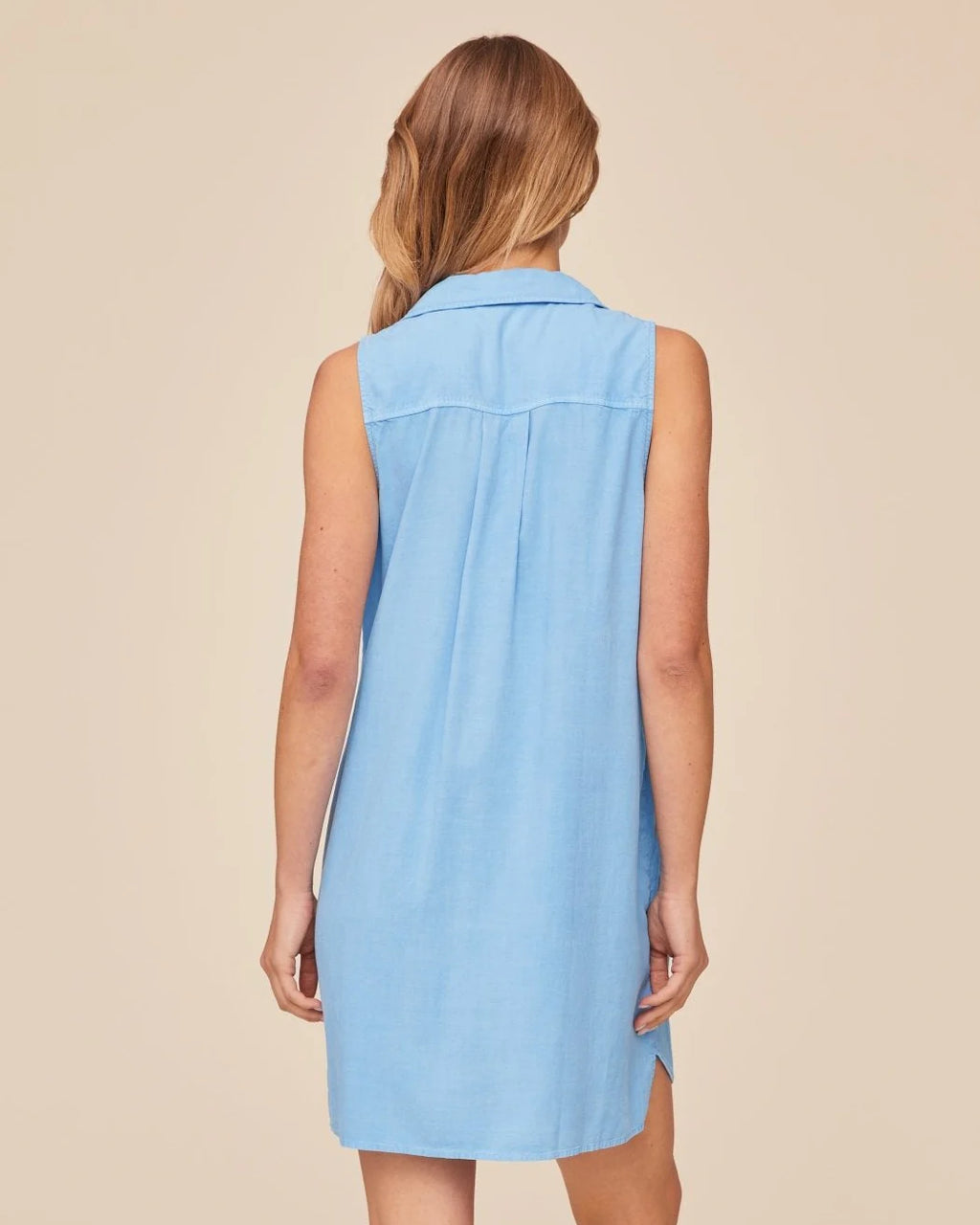 Sleeveless A Line Dress | Tidal Blue | L