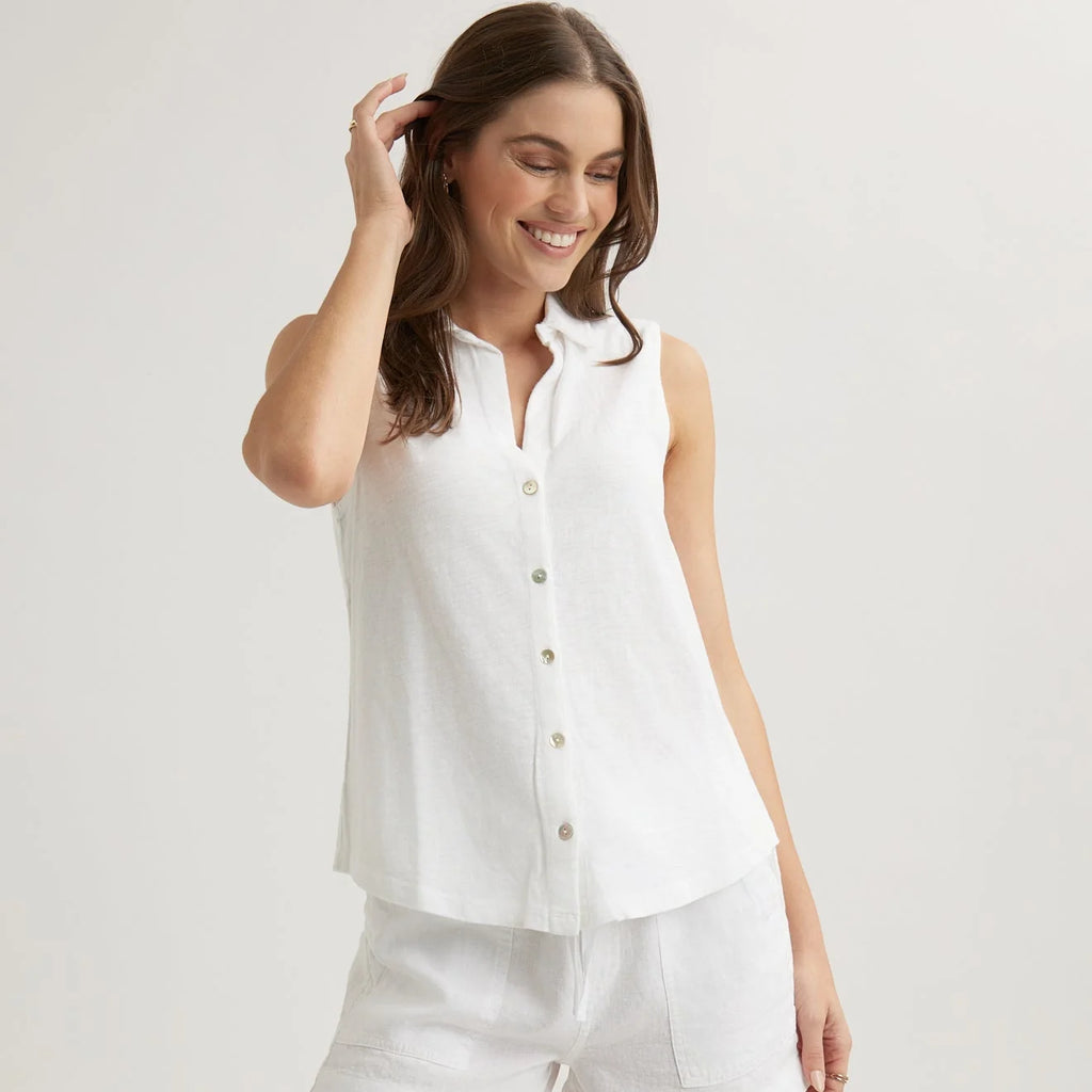 Bella Dahl Sleeveless Button Front Top